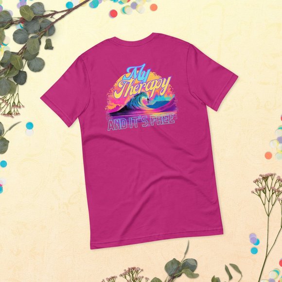 MUDPUPs My Therapy Surf TShirt for Surfer Girl Vacay Shirt for Surf Party Beach - Picture 15 of 16